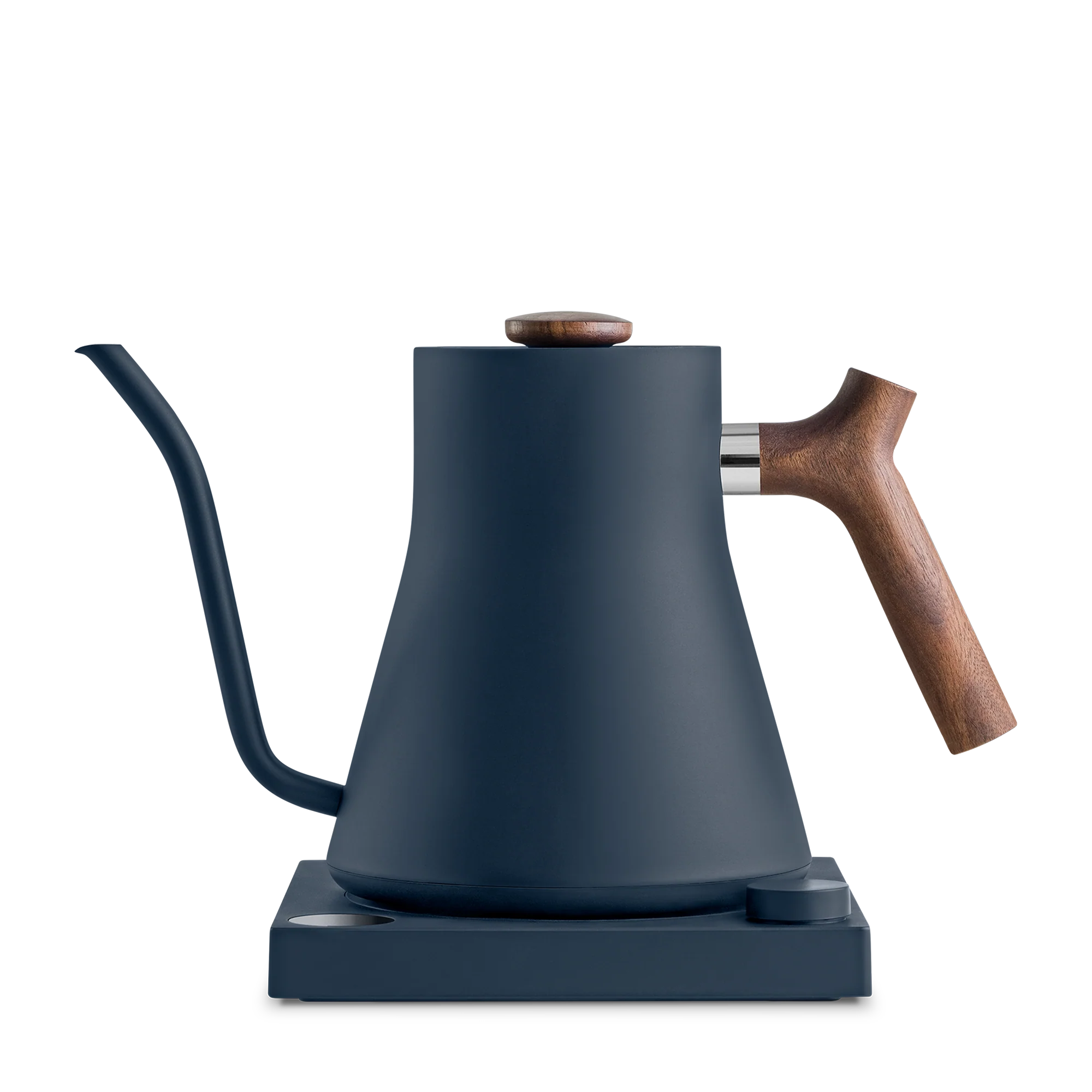 Fellow Stagg EKG 0,9 L Elkedel er en slank, moderne overhældningskedel med en mat mørk finish på en minimalistisk base. Den har en præcisionstud og træhåndtag, der blander moderne og rustikt design med temperaturkontrol for den perfekte bryg.